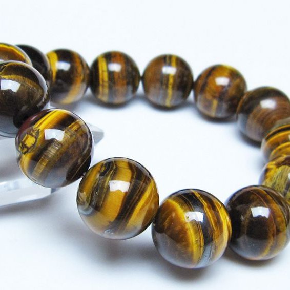 タイガーアイ※黄虎目石 ブレスレット 16mm [t30-14448]
