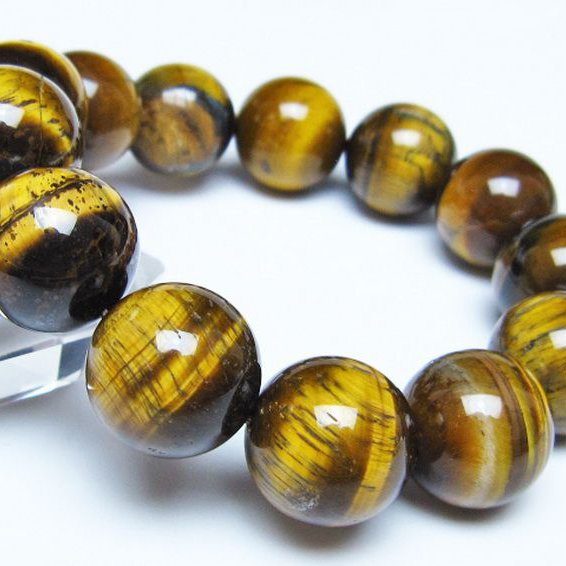 タイガーアイ※黄虎目石 ブレスレット 18mm [t30-14453]