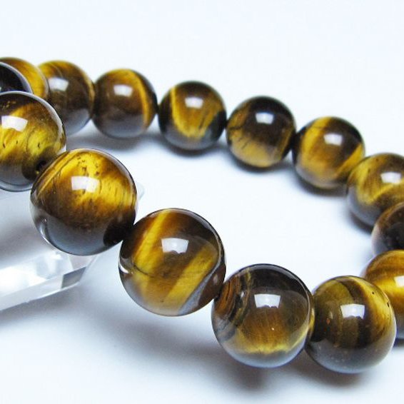 タイガーアイ※黄虎目石 ブレスレット 14mm [t30-14477]