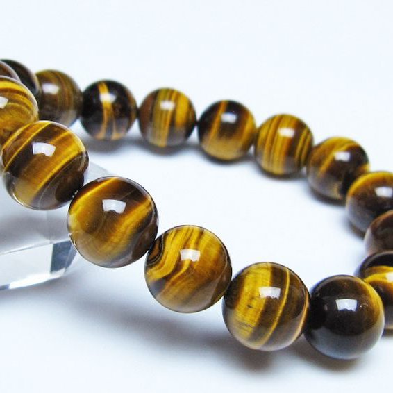 タイガーアイ※黄虎目石 ブレスレット 12mm [t30-14518]