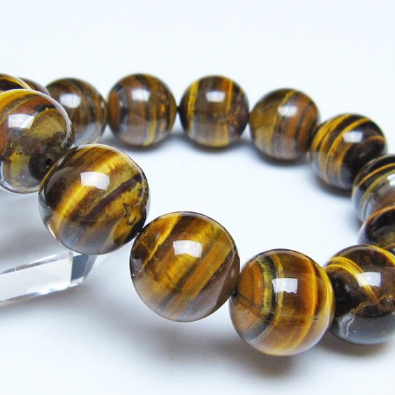 タイガーアイ※黄虎目石 ブレスレット 16mm [t30-14556]