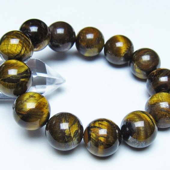 タイガーアイ※黄虎目石 ブレスレット 19mm [t30-14621]