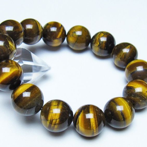 タイガーアイ※黄虎目石 ブレスレット 16mm [t30-14634]