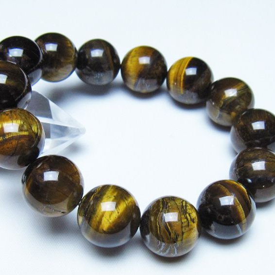 タイガーアイ※黄虎目石 ブレスレット 16mm [t30-14637]
