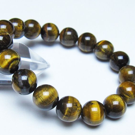 タイガーアイ※黄虎目石 ブレスレット 12mm [t30-14663]