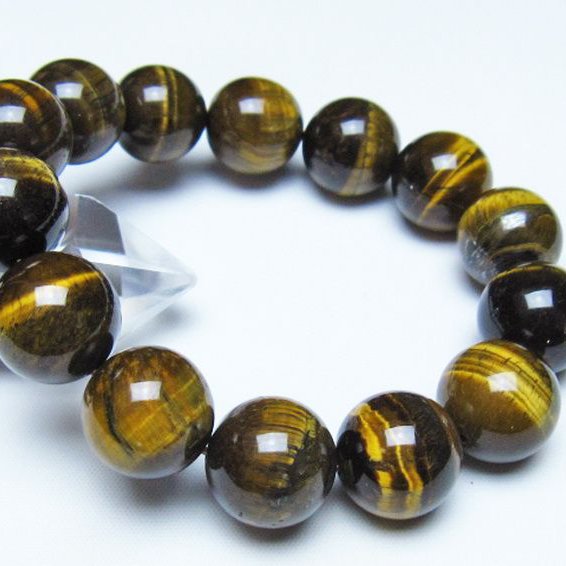 タイガーアイ※黄虎目石 ブレスレット 16mm [t30-14749]