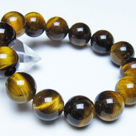 タイガーアイ※黄虎目石 ブレスレット 16mm [t30-14751]