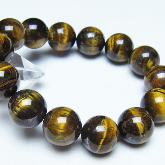 タイガーアイ※黄虎目石 ブレスレット 16mm [t30-14754]