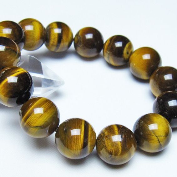 タイガーアイ※黄虎目石 ブレスレット 17mm [t30-14761]