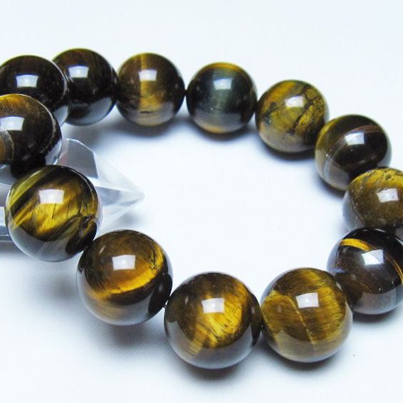 タイガーアイ※黄虎目石 ブレスレット 18mm [t30-14776]