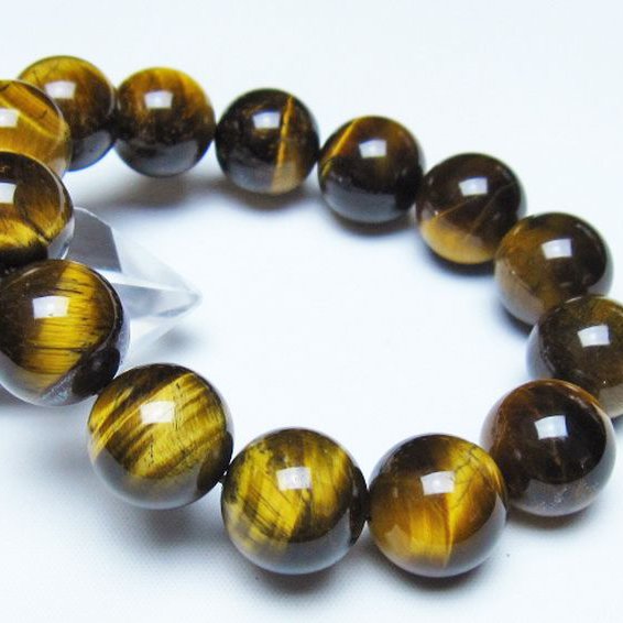 タイガーアイ※黄虎目石 ブレスレット 16mm [t30-14786]