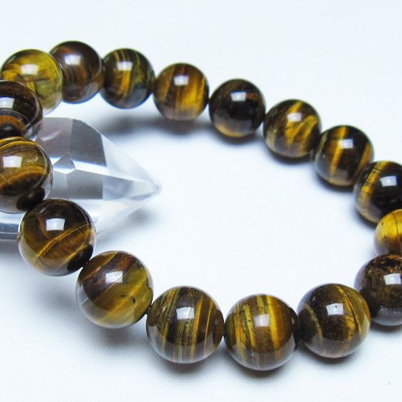 タイガーアイ※黄虎目石 ブレスレット 12mm [t30-14815]