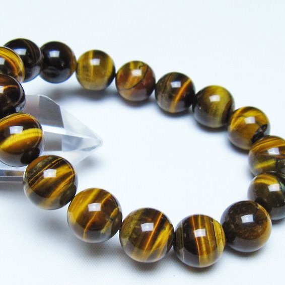 タイガーアイ※黄虎目石 ブレスレット 13mm [t30-14855]