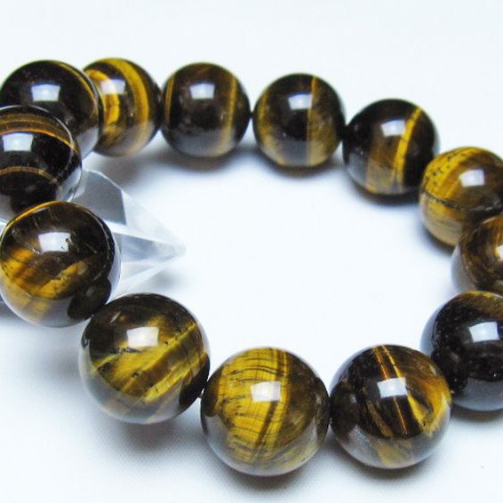 タイガーアイ※黄虎目石 ブレスレット 18mm [t30-14859]