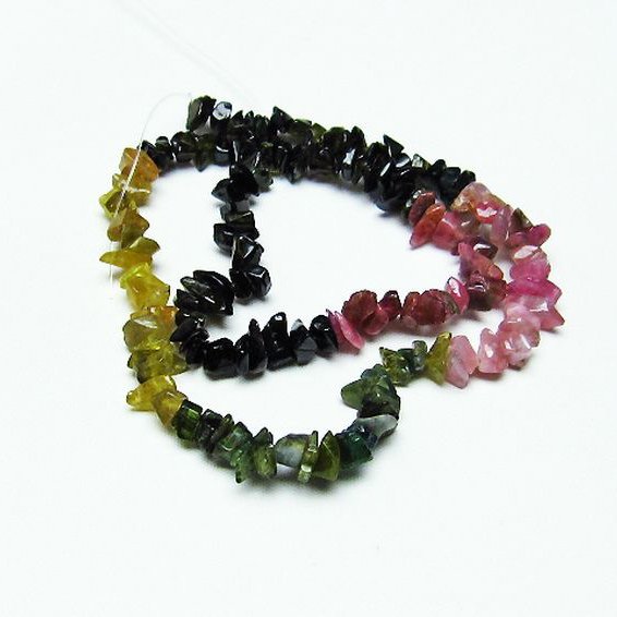 ミックスカラートルマリン 一連 ビーズ 0mm [t302-1815]