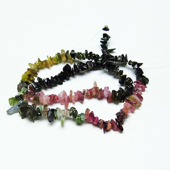 ミックスカラートルマリン 一連 ビーズ 0mm [t302-1819]