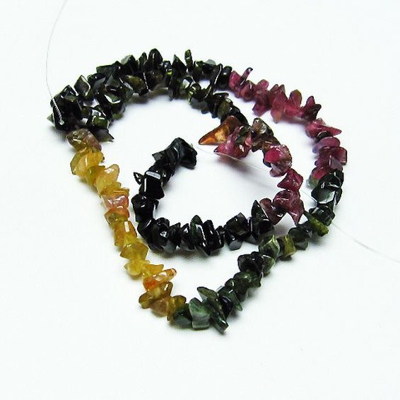 ミックスカラートルマリン 一連 ビーズ 0mm [t302-1825]