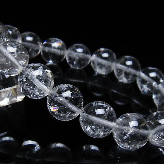 アイリスクォーツ 虹入り レインボー水晶 ブレスレット 12mm [T303-1431]