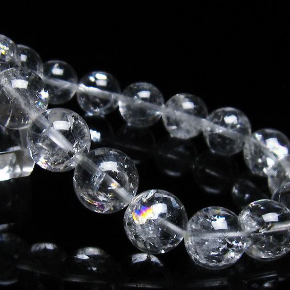 アイリスクォーツ 虹入り レインボー水晶 ブレスレット 12mm [t303-1446]