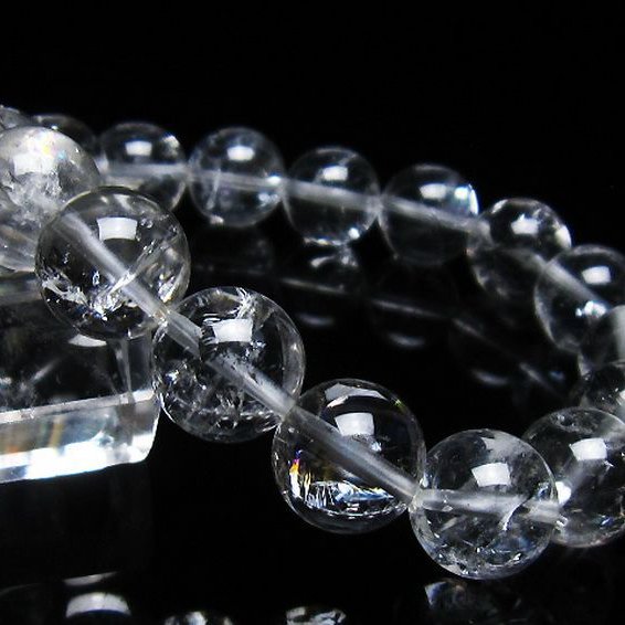 アイリスクォーツ 虹入り レインボー水晶 ブレスレット 12mm [T303-1449]