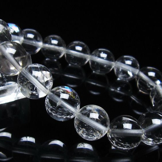 アイリスクォーツ 虹入り レインボー水晶 ブレスレット 12mm [T303-1579]