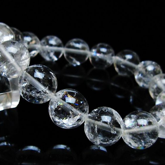 アイリスクォーツ 虹入り レインボー水晶 ブレスレット 13mm [T303-1712]