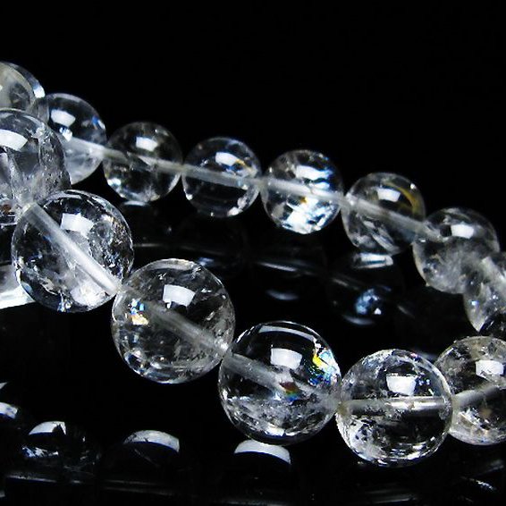 アイリスクォーツ 虹入り レインボー水晶 ブレスレット 13mm [T303-1722]