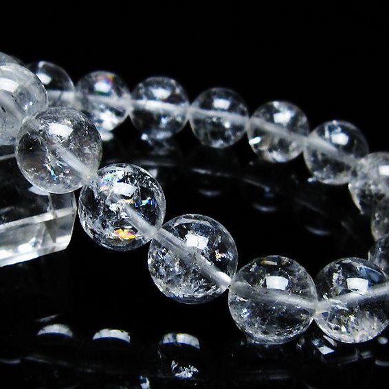 アイリスクォーツ 虹入り レインボー水晶 ブレスレット 12mm [T303-1726]