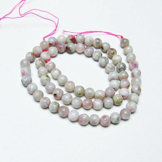 ピンク トルマリン ビーズ  一連  6mm [T304-3206]