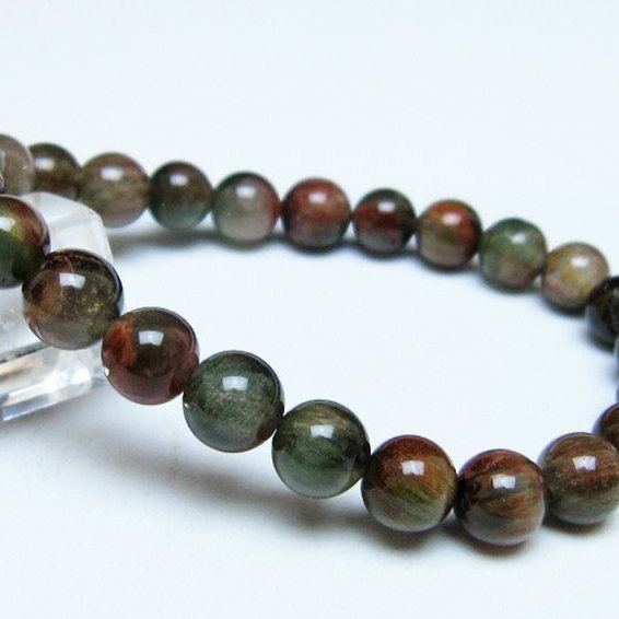 グリーンラビットヘアルチルクォーツ ブレスレット 8mm [t308-2499]