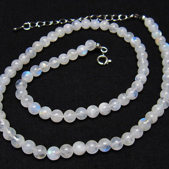 ムーンストーン ネックレス 5mm [T315-2192]