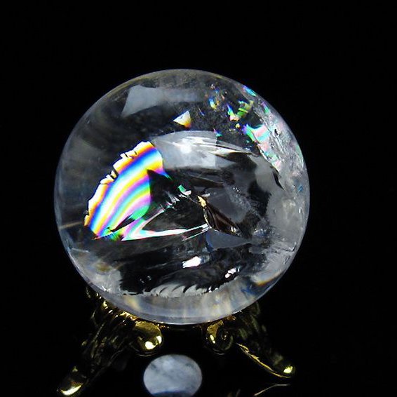 虹入り ヒマラヤ水晶 丸玉 25mm [T317-4548]