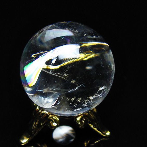 虹入り ヒマラヤ水晶 丸玉 24mm [T317-4576]