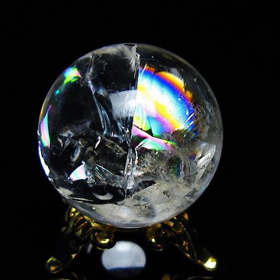 虹入り ヒマラヤ水晶 丸玉 24mm [T317-4709]