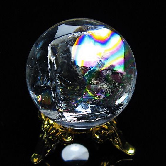 虹入り ヒマラヤ水晶 丸玉 24mm [T317-4716]