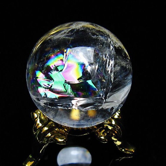 虹入り ヒマラヤ水晶 丸玉 25mm [T317-4726]