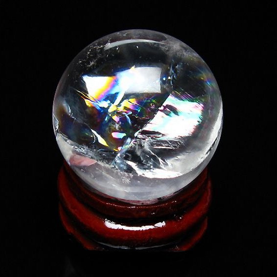 虹入り ヒマラヤ水晶 丸玉 25mm [t317-4823]