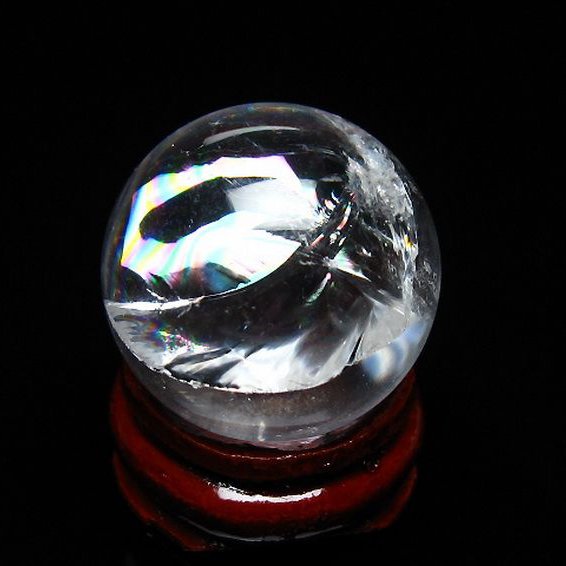 虹入り ヒマラヤ水晶 丸玉 25mm [T317-4834]