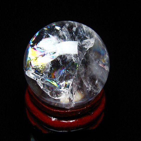 虹入り ヒマラヤ水晶 丸玉 24mm [T317-4855]