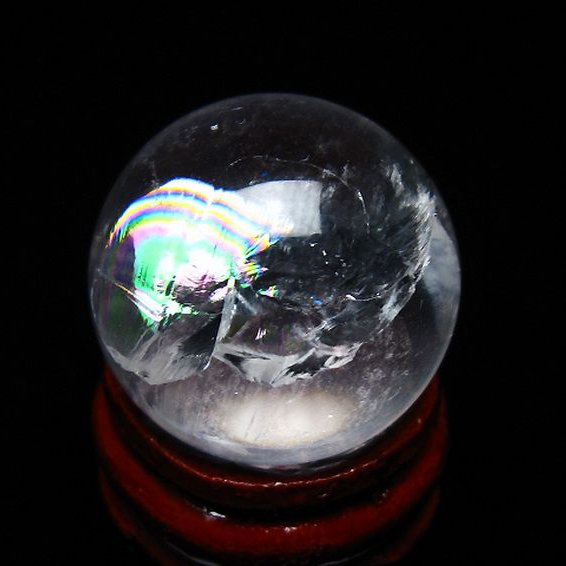 虹入り ヒマラヤ水晶 丸玉 24mm [T317-4860]