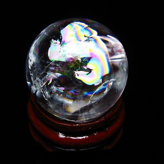 虹入り ヒマラヤ水晶 丸玉 24mm [T317-4870]