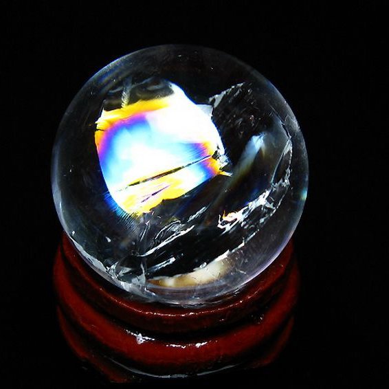 虹入り ヒマラヤ水晶 丸玉 24mm [t317-4879]