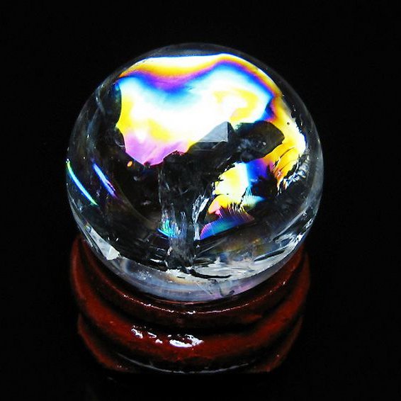 虹入り ヒマラヤ水晶 丸玉 24mm [t317-4889]