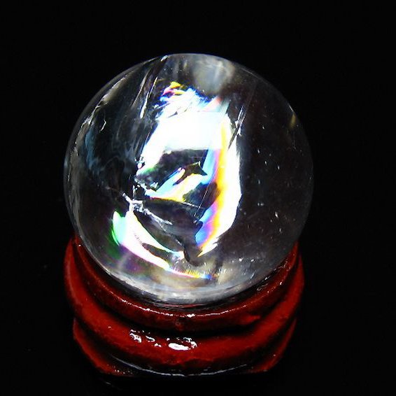 虹入り ヒマラヤ水晶 丸玉 24mm [t317-4890]