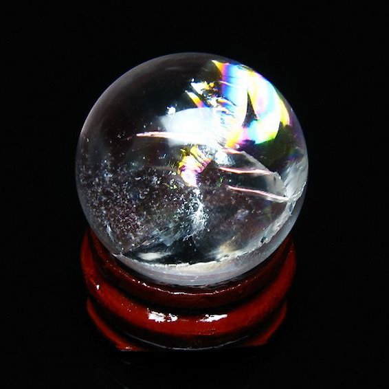 虹入り ヒマラヤ水晶 丸玉 25mm [t317-4904]