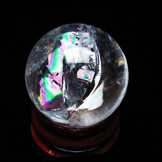 虹入り ヒマラヤ水晶 丸玉 25mm [t317-5055]