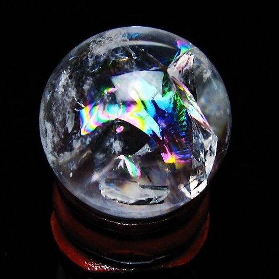 虹入り ヒマラヤ水晶 丸玉 26mm [t317-5060]