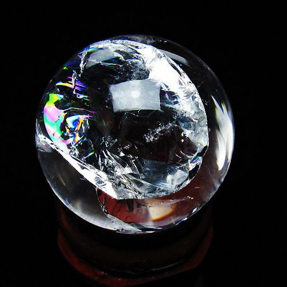 ☆極上別格品☆大玉レインボー ヒマラヤ水晶 丸玉　73㎜ 虹入りヒマラヤ水晶丸玉 24mm [T317-4146]