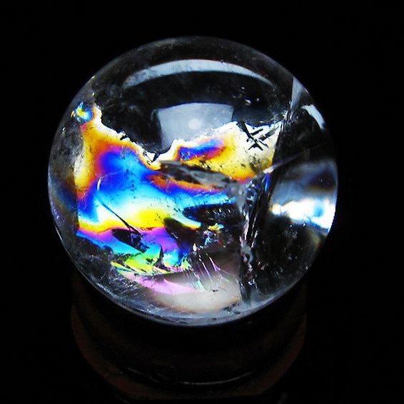 mizuuuuu☆超特価！大玉のヒマラヤ産水晶☆約120mm 2.7キロ 虹入り ヒマラヤ水晶 丸玉 26mm [t317-5126]