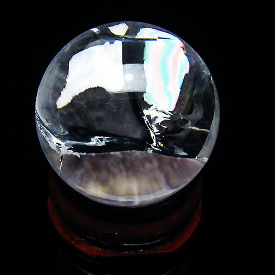 虹入り ヒマラヤ水晶 丸玉 26mm [T317-5127]